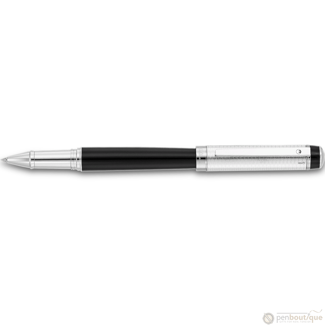 Waldmann Grandeur Rollerball Pen - Black - Platinum Trim - Pen Boutique Ltd