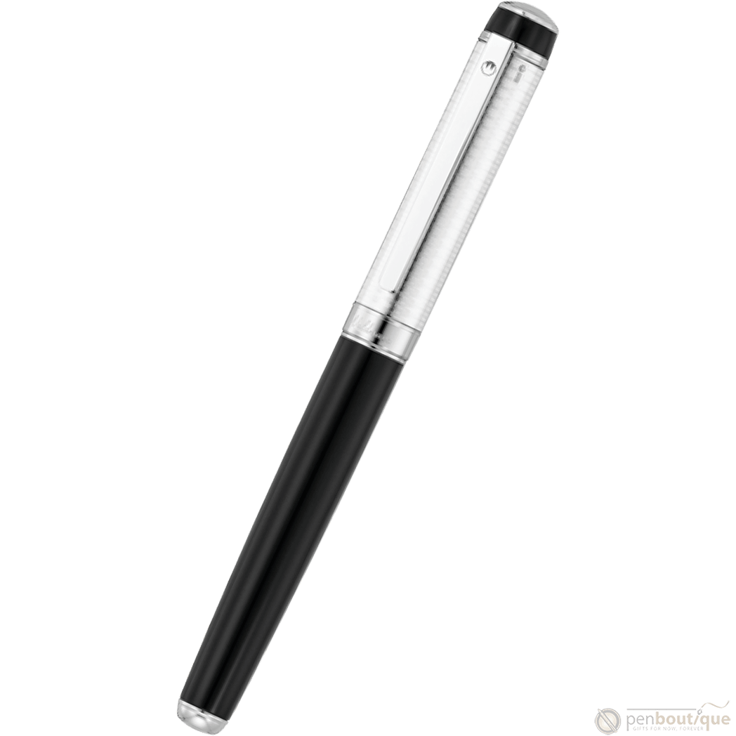 Waldmann Grandeur Rollerball Pen - Black - Platinum Trim - Pen Boutique Ltd