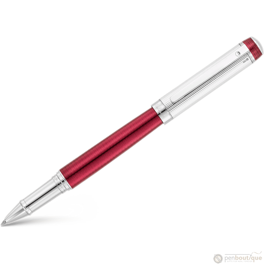 Waldmann Grandeur Rollerball Pen - Burgundy - Platinum Trim - Pen Boutique Ltd