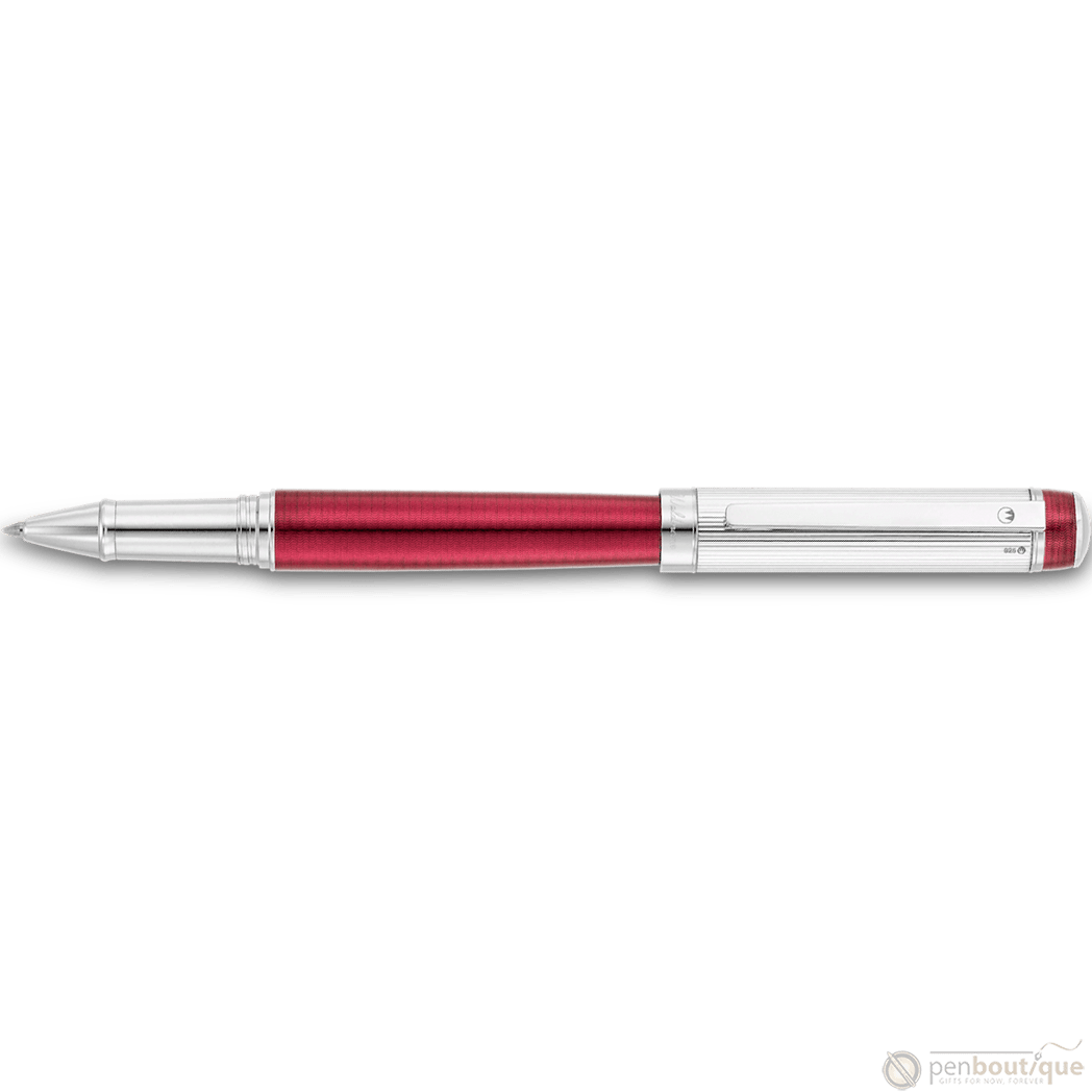 Waldmann Grandeur Rollerball Pen - Burgundy - Platinum Trim - Pen Boutique Ltd