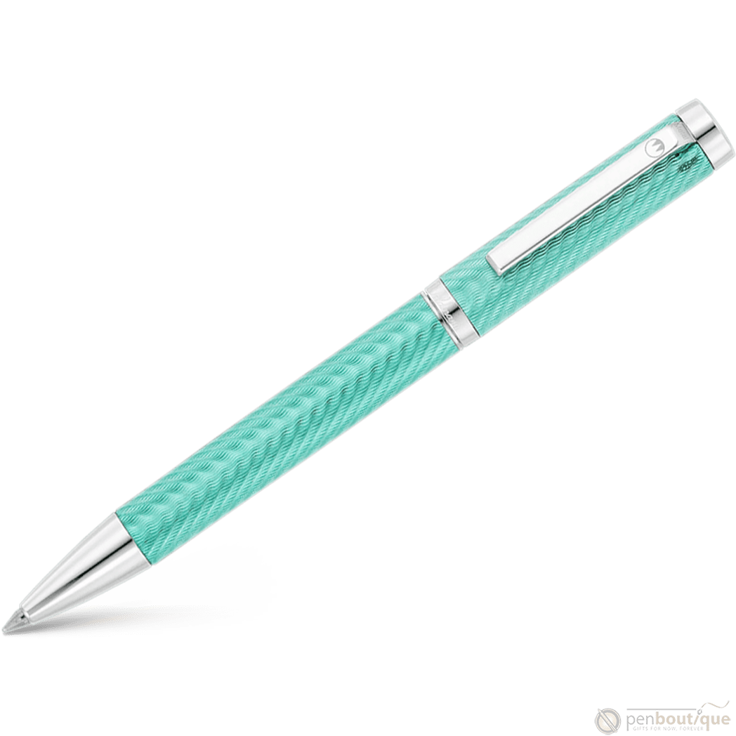 Waldmann Liberty Ballpoint Pen - Aquamarine - Platinum Trim - Pen Boutique Ltd
