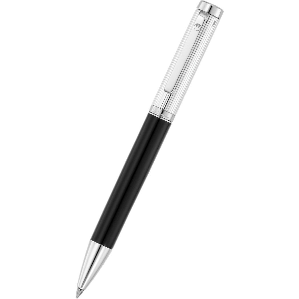 Waldmann Liberty Ballpoint Pen - Black - Platinum Trim - Pen Boutique Ltd