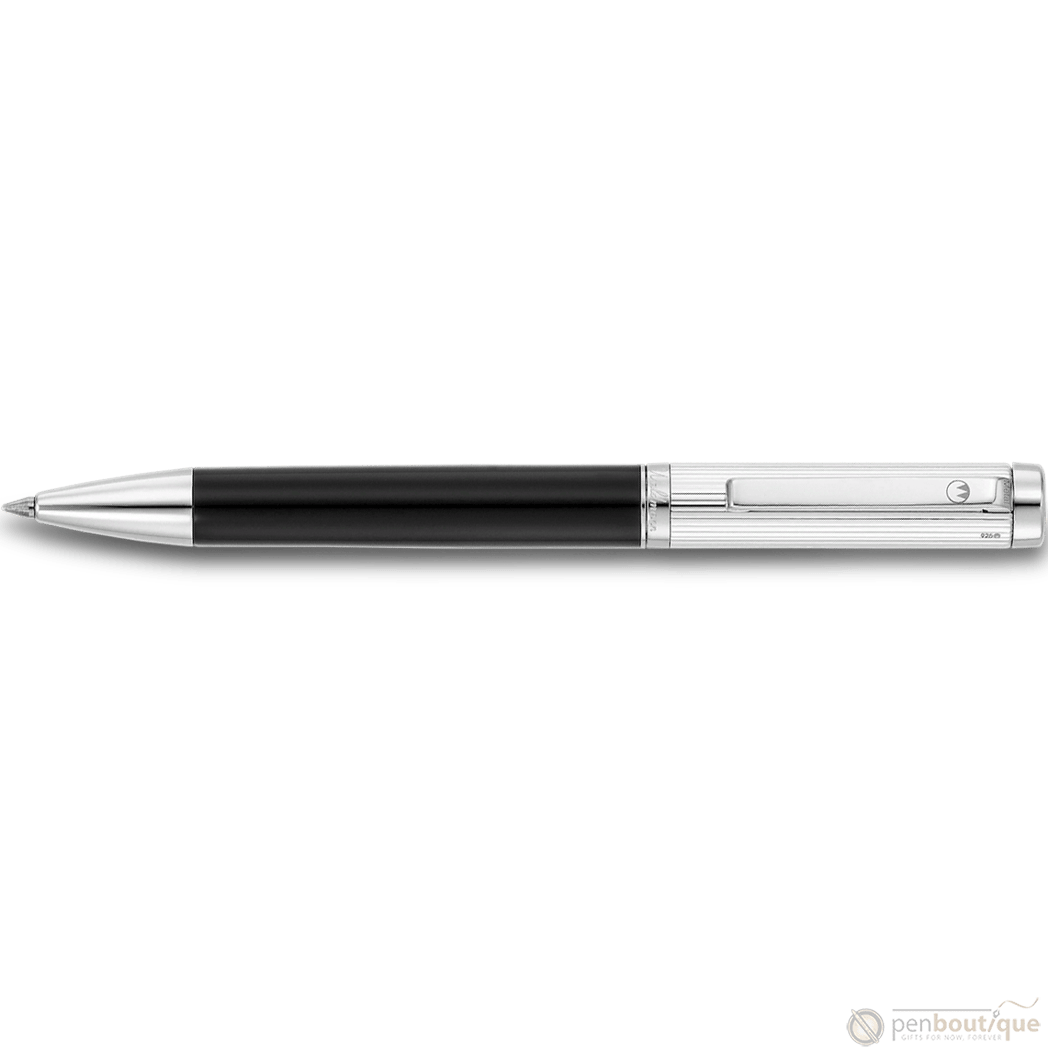 Waldmann Liberty Ballpoint Pen - Black - Platinum Trim - Pen Boutique Ltd