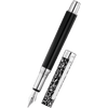 Waldmann Xetra Vienna Fountain Pen - Black - Platinum Trim - Pen Boutique Ltd