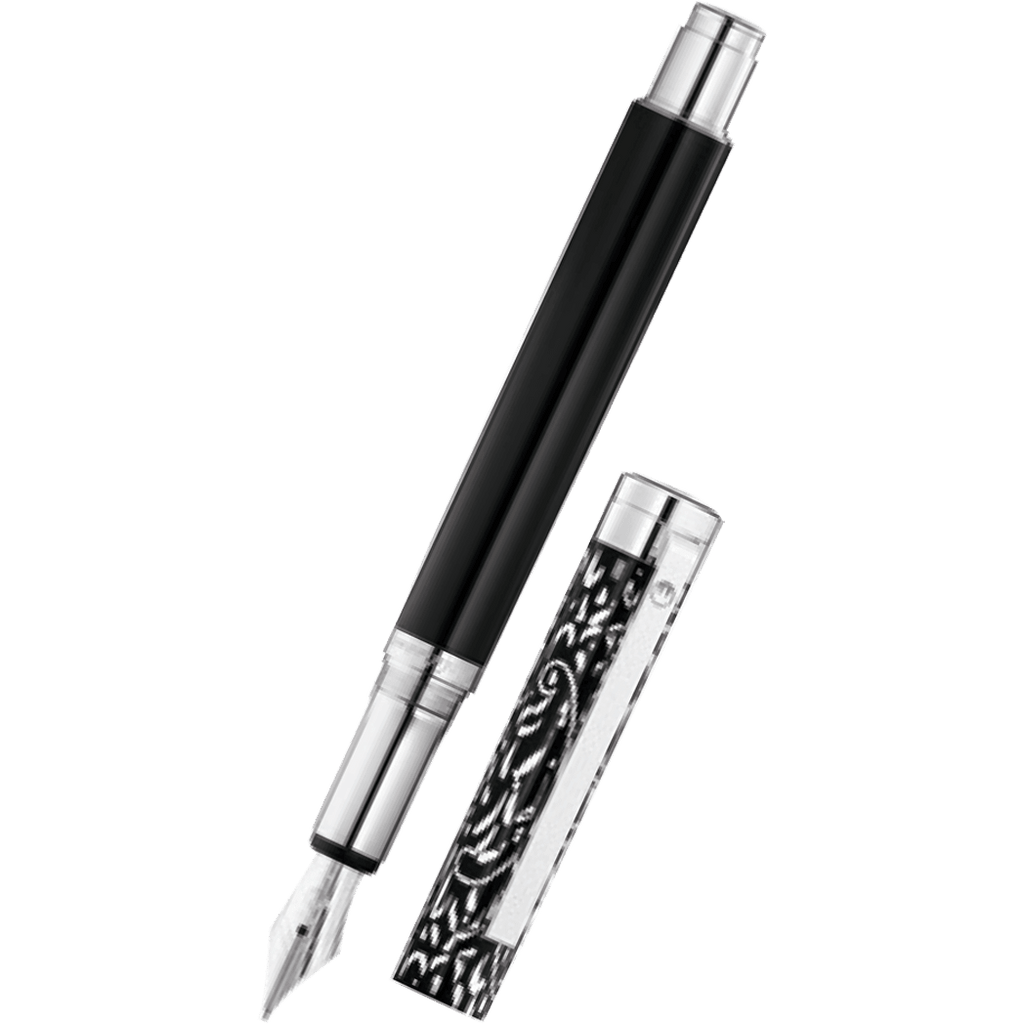 Waldmann Xetra Vienna Fountain Pen - Black - Platinum Trim - Pen Boutique Ltd