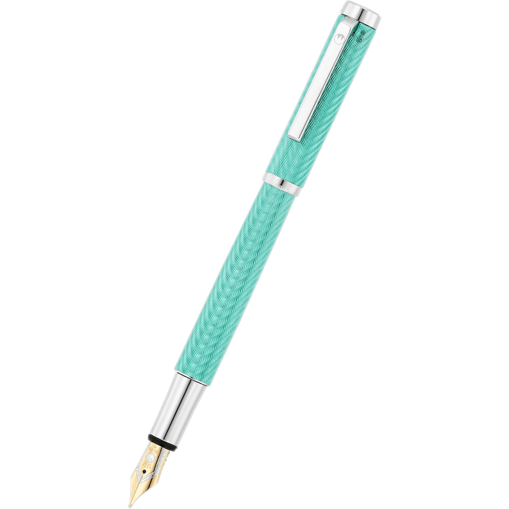 Waldmann Liberty Fountain Pen - Aquamarine - Platinum Trim - Pen Boutique Ltd