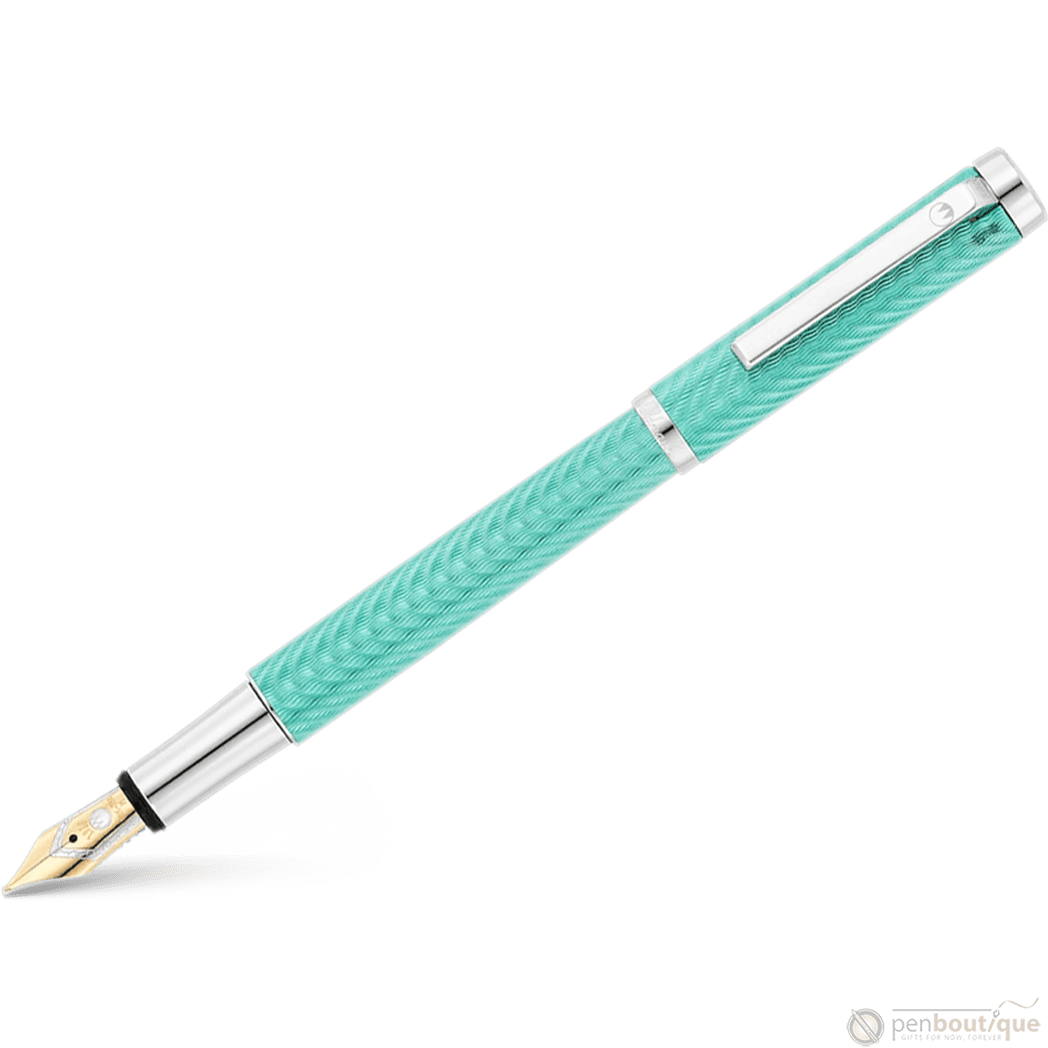 Waldmann Liberty Fountain Pen - Aquamarine - Platinum Trim - Pen Boutique Ltd