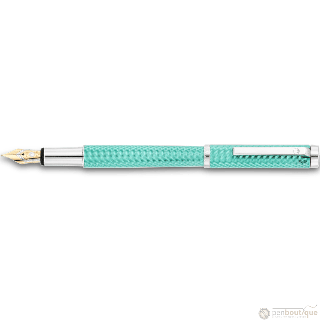 Waldmann Liberty Fountain Pen - Aquamarine - Platinum Trim - Pen Boutique Ltd