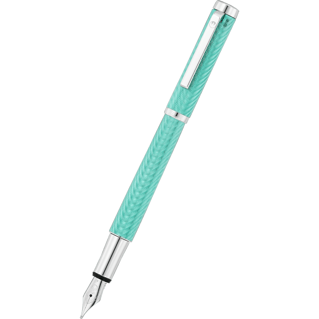 Waldmann Liberty Fountain Pen - Aquamarine - Platinum Trim - Pen Boutique Ltd