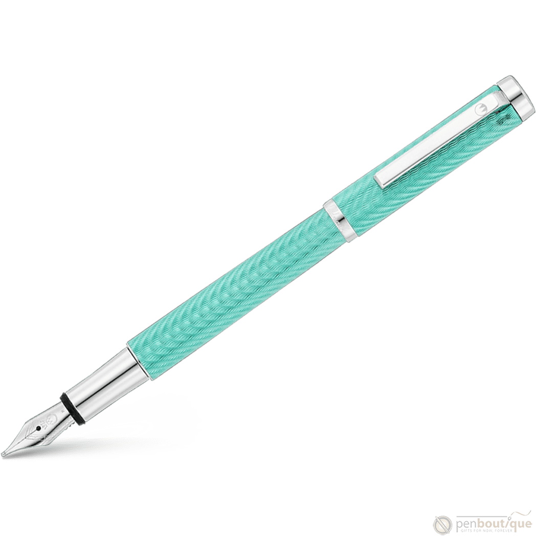 Waldmann Liberty Fountain Pen - Aquamarine - Platinum Trim - Pen Boutique Ltd
