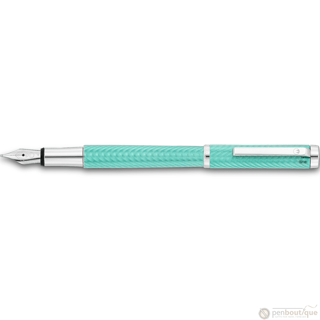 Waldmann Liberty Fountain Pen - Aquamarine - Platinum Trim - Pen Boutique Ltd