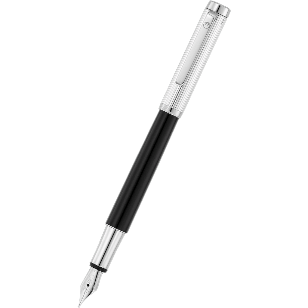 Waldmann Liberty Fountain Pen - Black - Platinum Trim - Pen Boutique Ltd