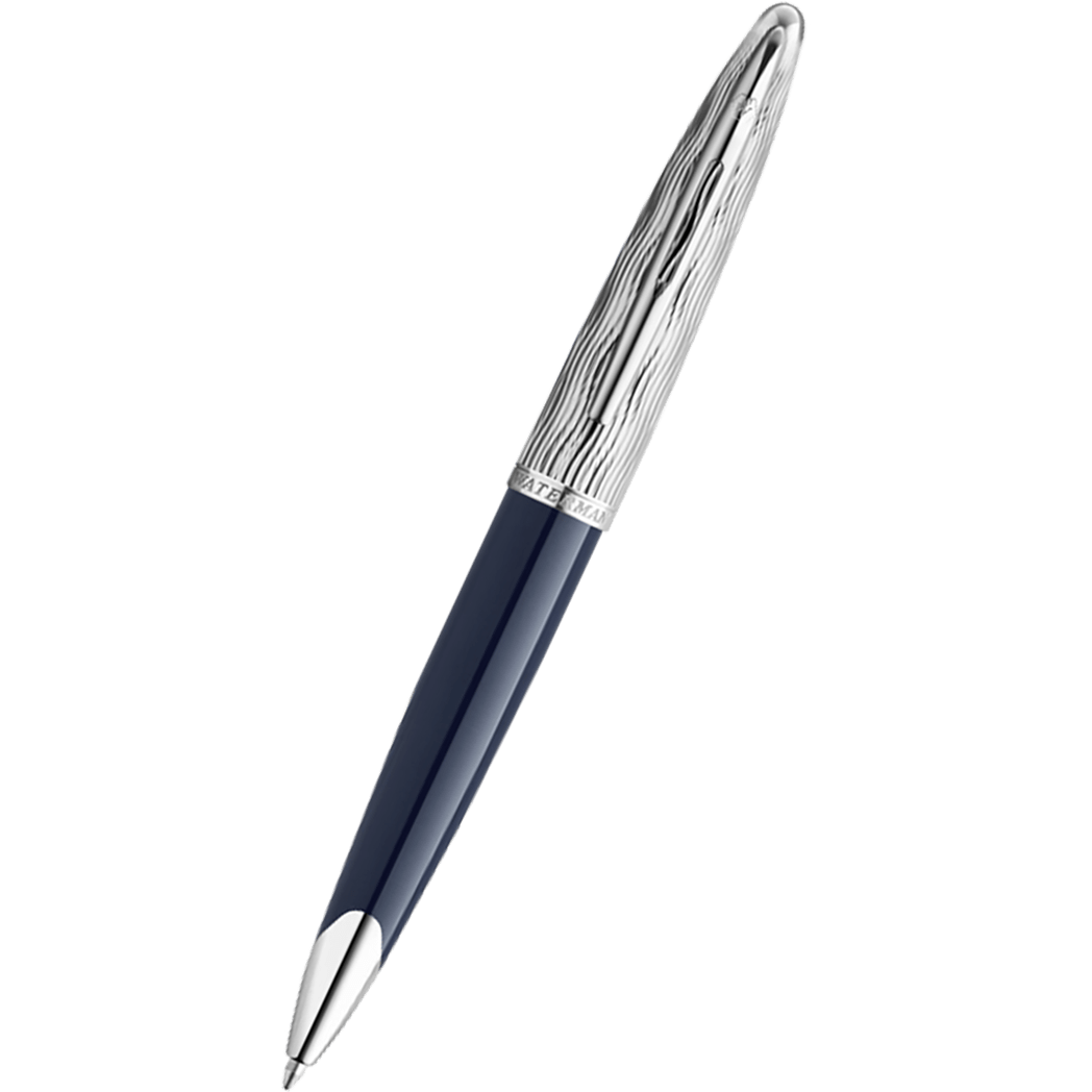 Waterman Carene L'Essence du Bleu Ballpoint Pen - Metal & Blue - Pen Boutique Ltd