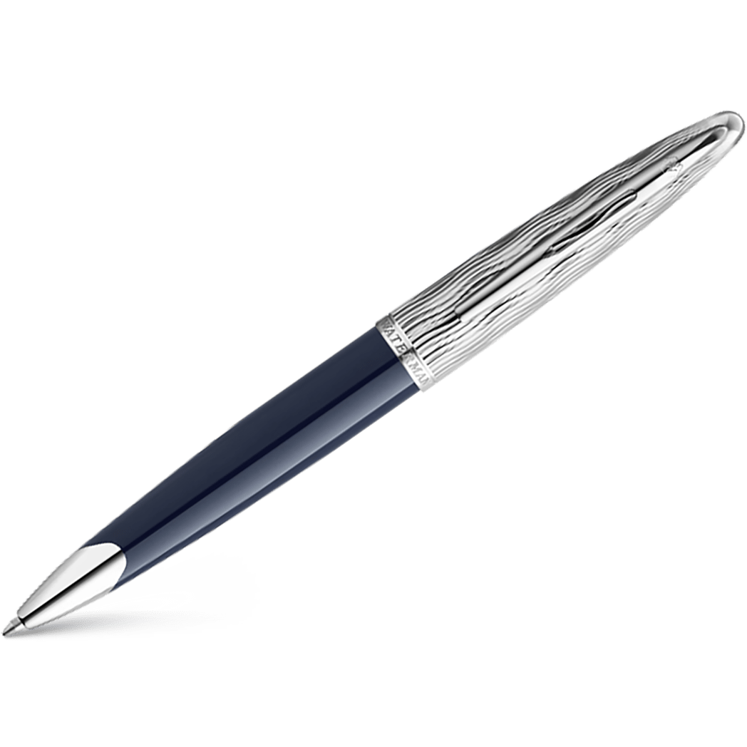 Waterman Carene L'Essence du Bleu Ballpoint Pen - Metal & Blue - Pen Boutique Ltd