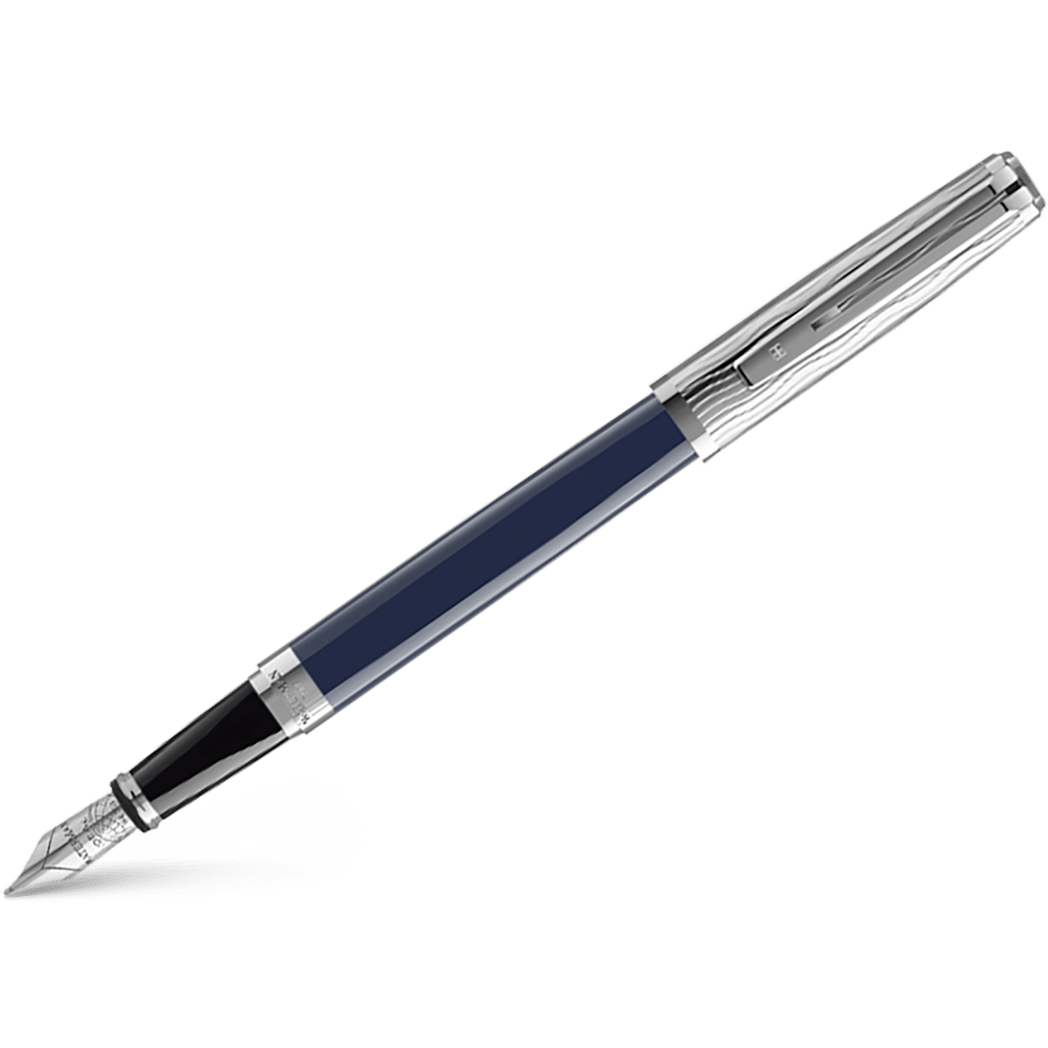 Waterman Exception L'Essence du Bleu Fountain Pen - Metal & Blue - Pen Boutique Ltd