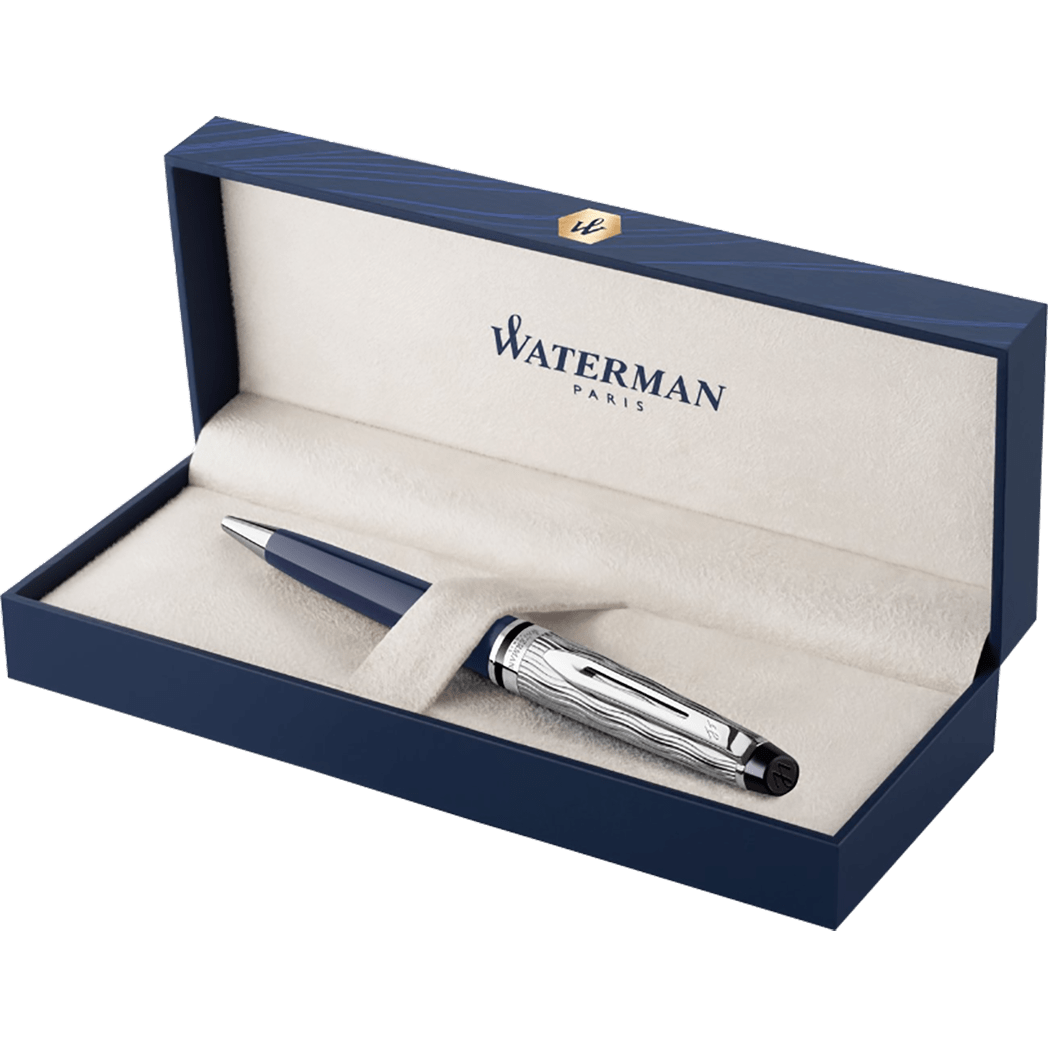 Waterman Expert L'Essence du Bleu Ballpoint Pen - Metal & Blue - Pen Boutique Ltd