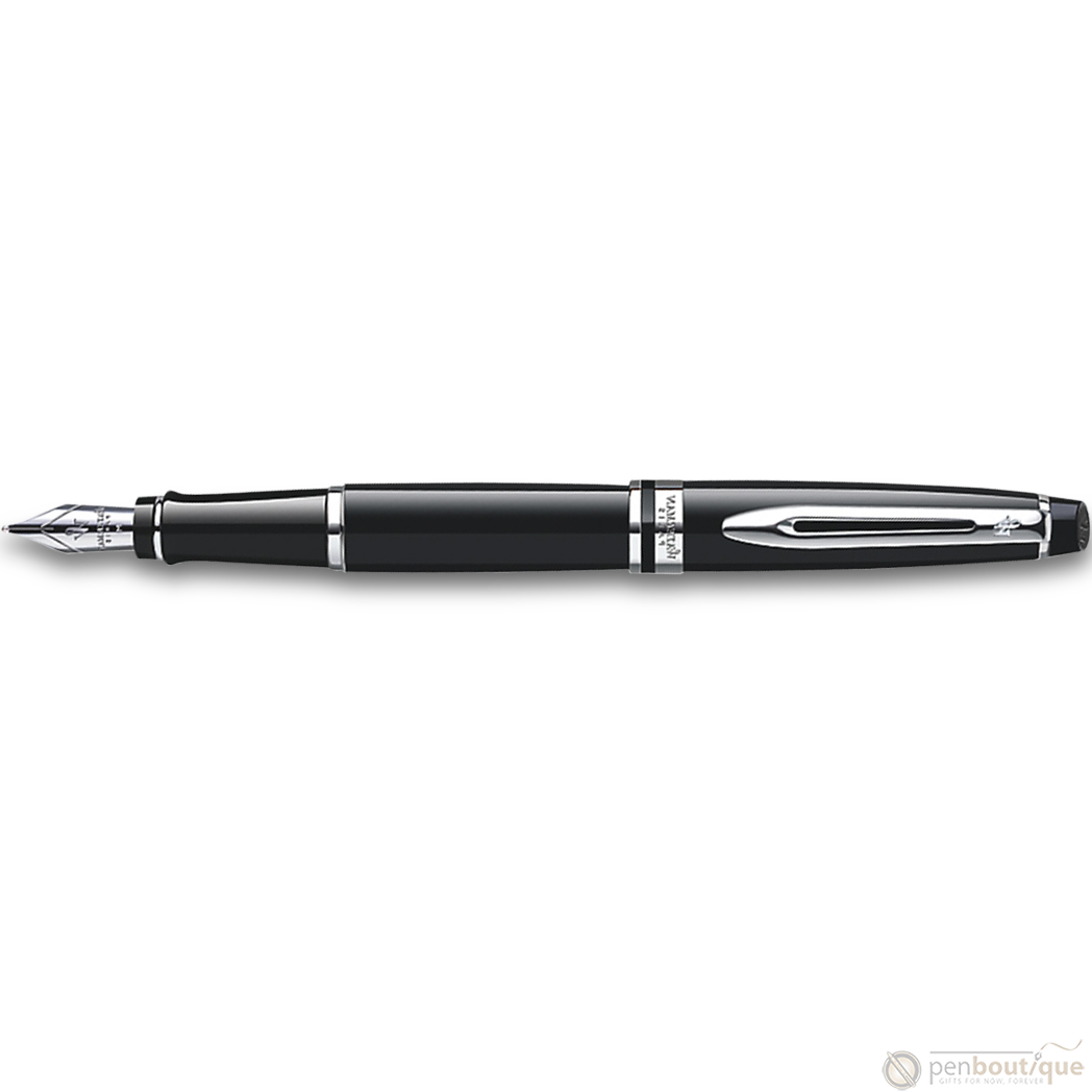 Waterman Expert Black Chrome Trim Fountain Pen Medium Point-Pen Boutique Ltd