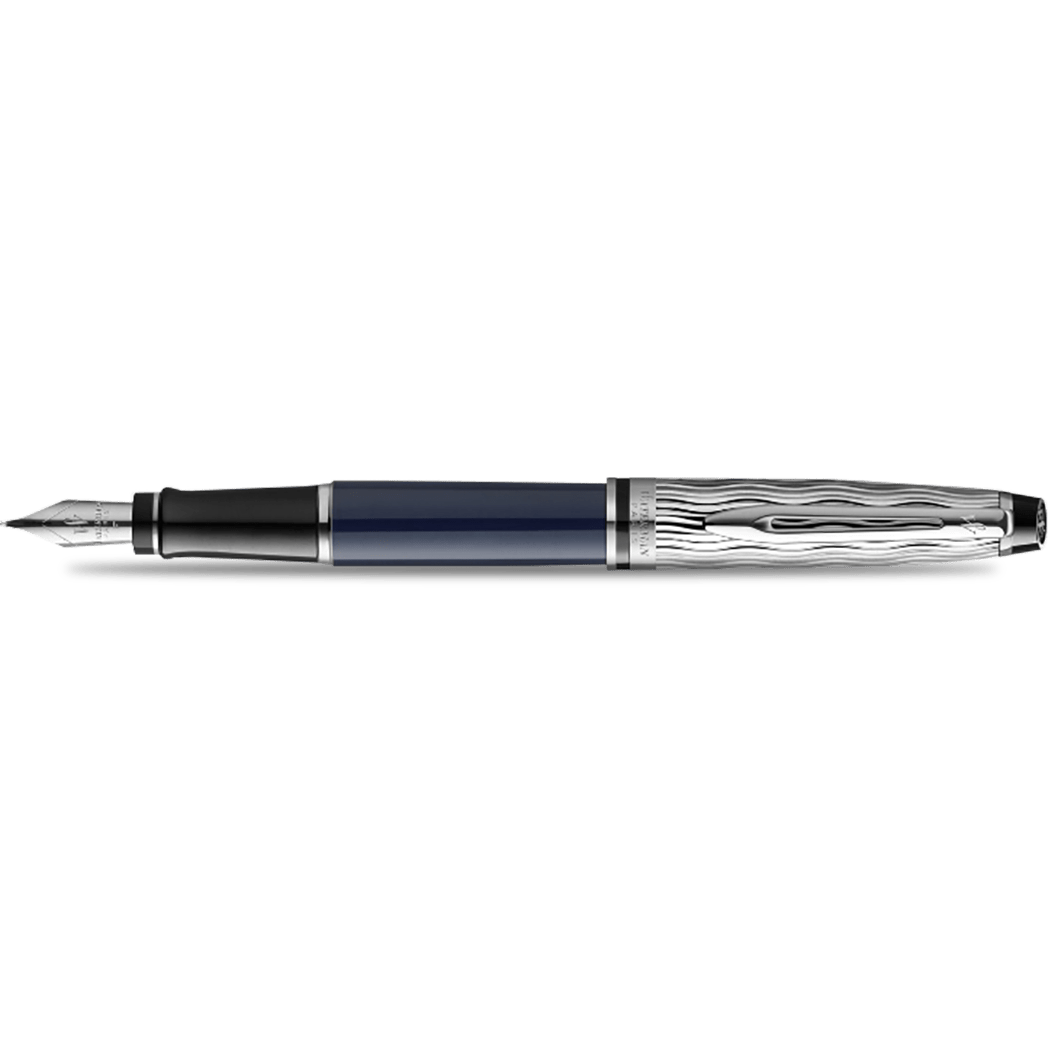 Waterman Expert L'Essence du Bleu Fountain Pen - Metal & Blue - Pen Boutique Ltd
