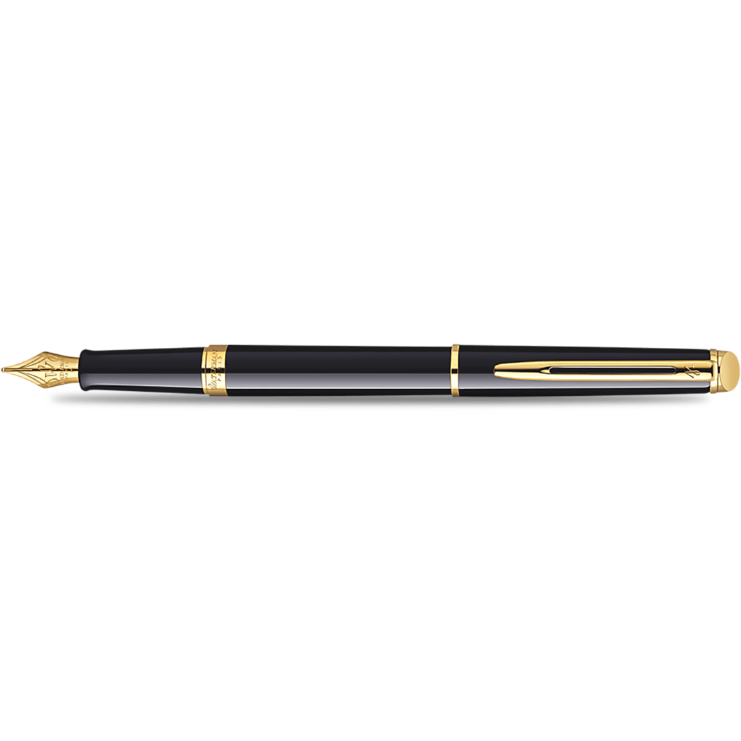 Waterman Hemisphere Fountain Pen - Black - Gold Trim - Pen Boutique Ltd