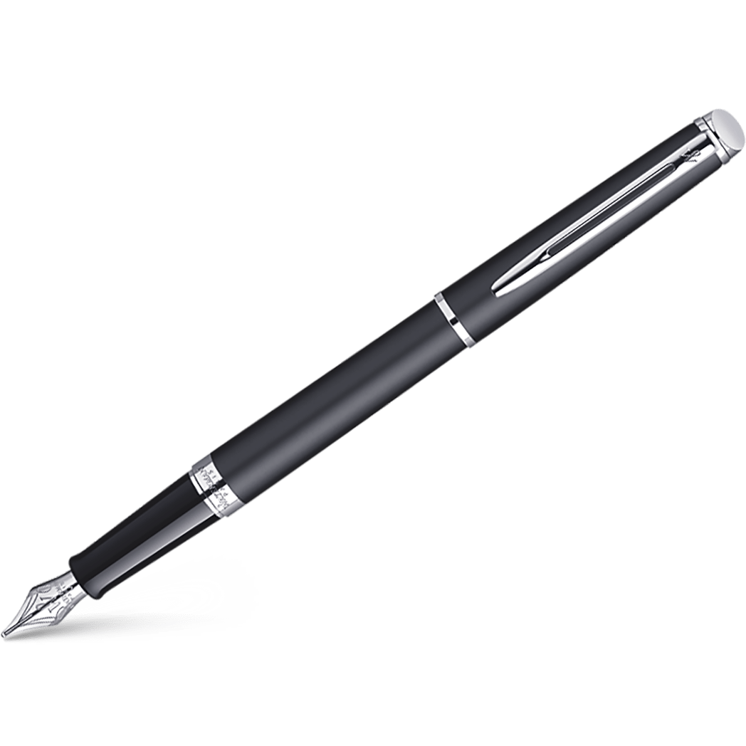Waterman Hemisphere Fountain Pen - Matte Black - Chrome Trim - Pen Boutique Ltd