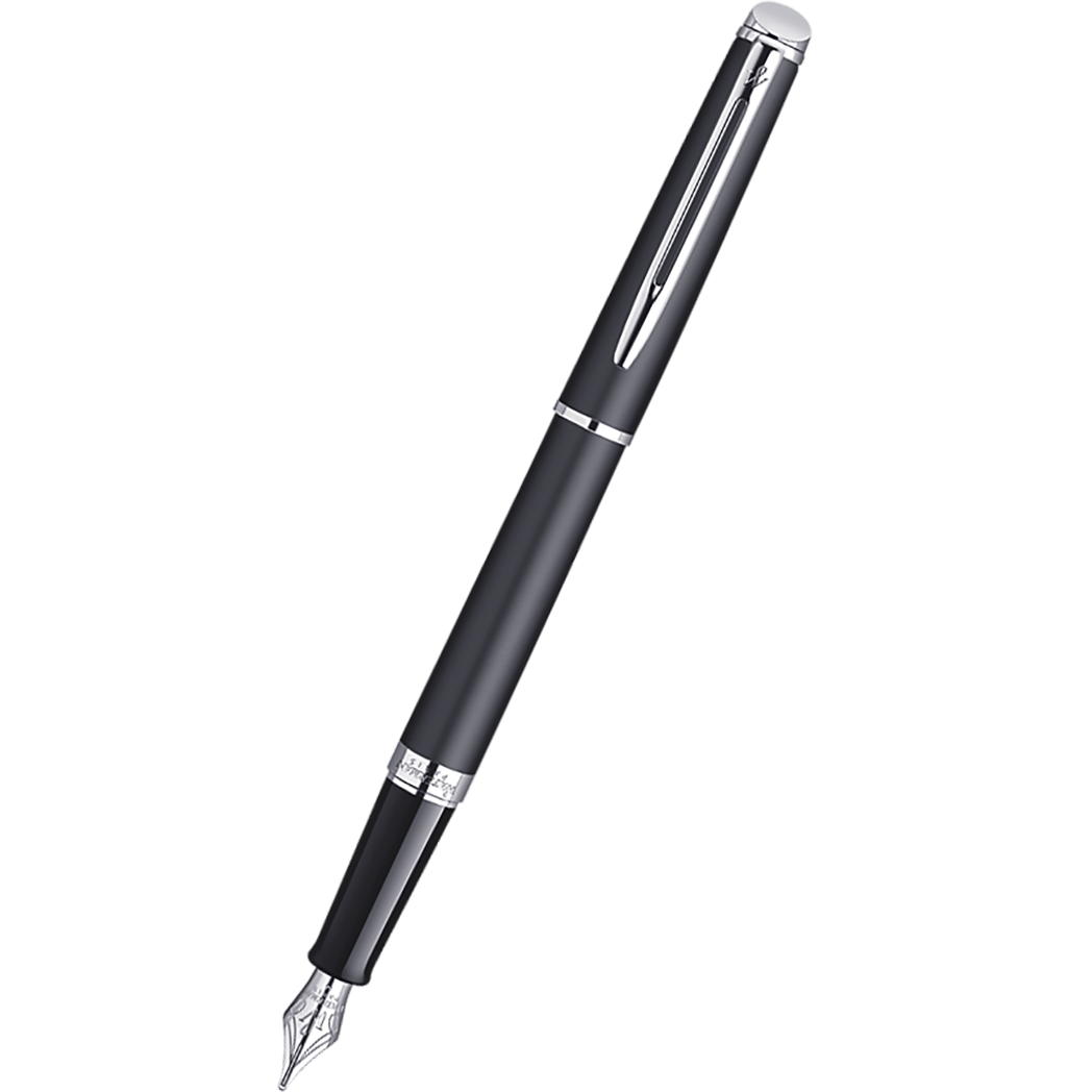 Waterman Hemisphere Fountain Pen - Matte Black - Chrome Trim - Pen Boutique Ltd