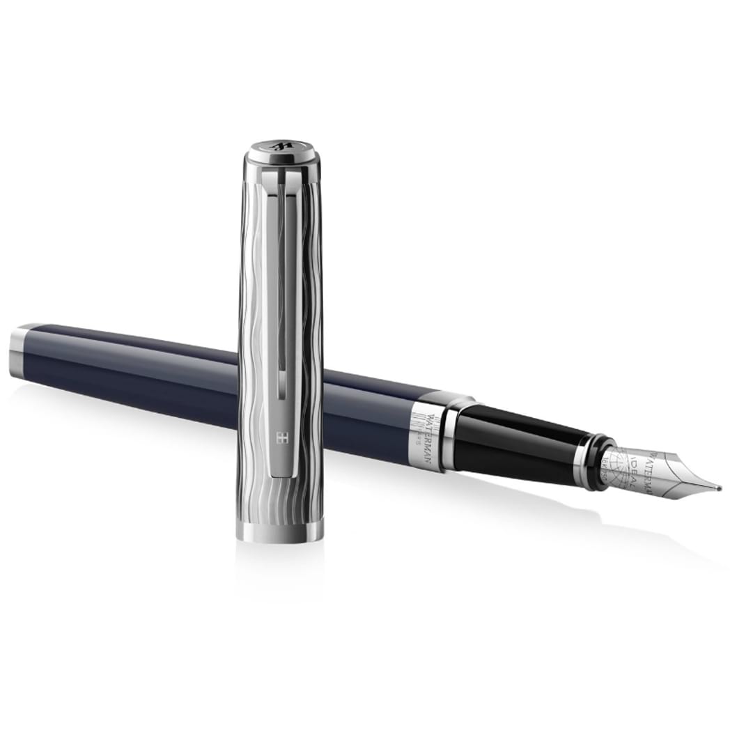 Waterman Exception L'Essence du Bleu Fountain Pen - Metal & Blue - Pen Boutique Ltd