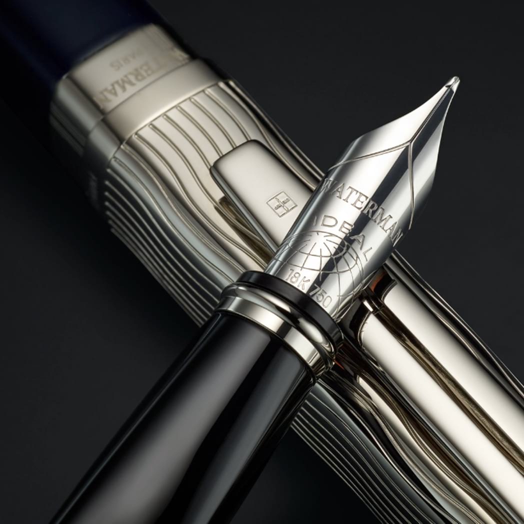 Waterman Exception L'Essence du Bleu Fountain Pen - Metal & Blue - Pen Boutique Ltd