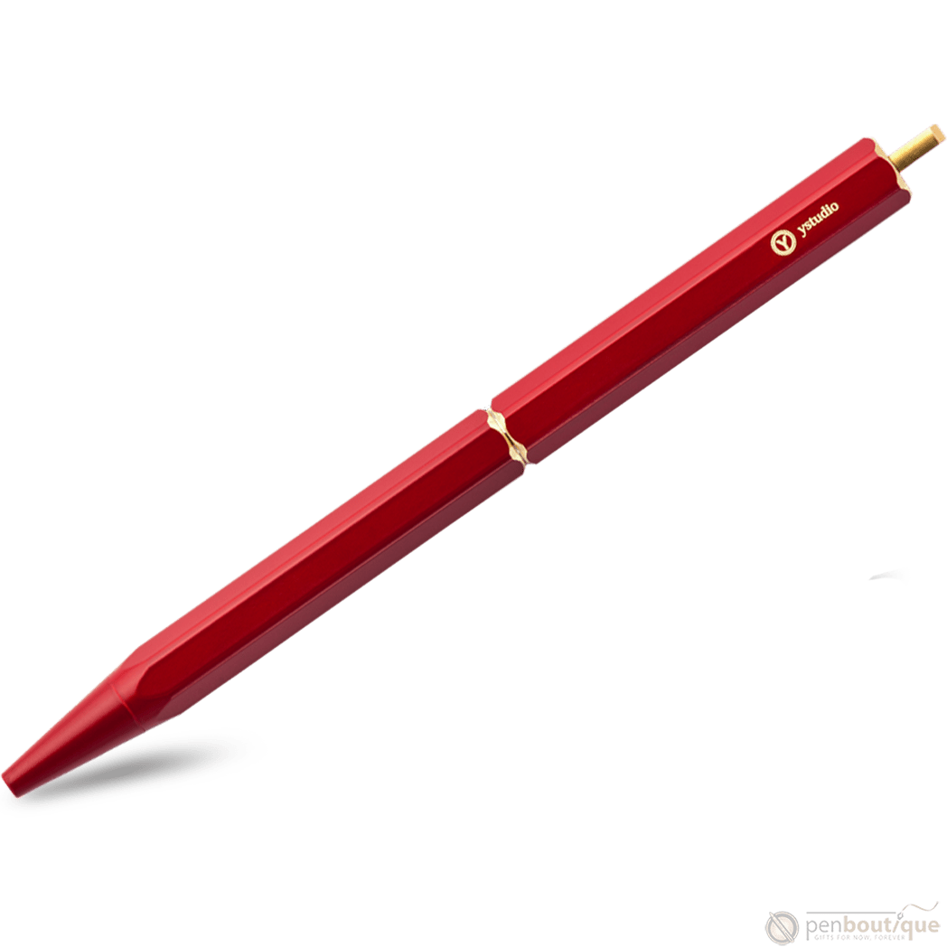 YStudio Brassing Portable Ballpoint Pen - Red - Pen Boutique Ltd