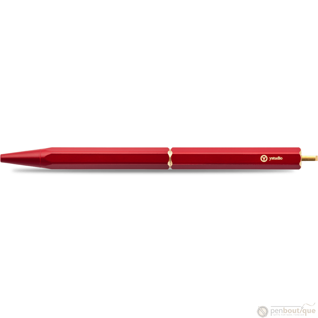 YStudio Brassing Portable Ballpoint Pen - Red - Pen Boutique Ltd