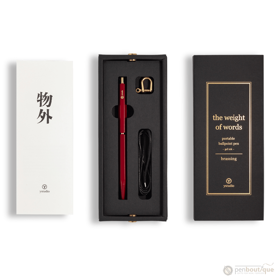 YStudio Brassing Portable Ballpoint Pen - Red - Pen Boutique Ltd