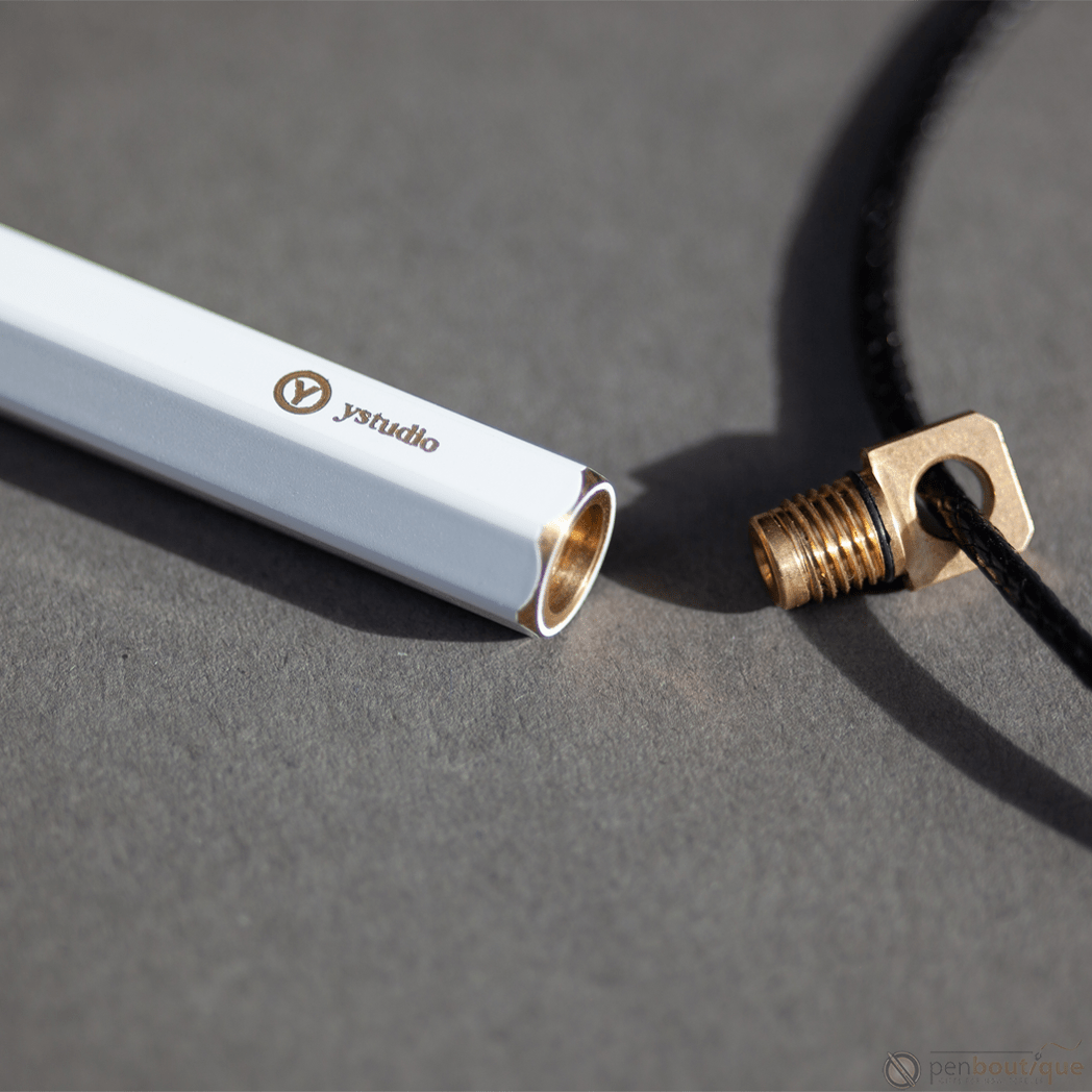 YStudio Brassing Portable Ballpoint Pen - White - Pen Boutique Ltd