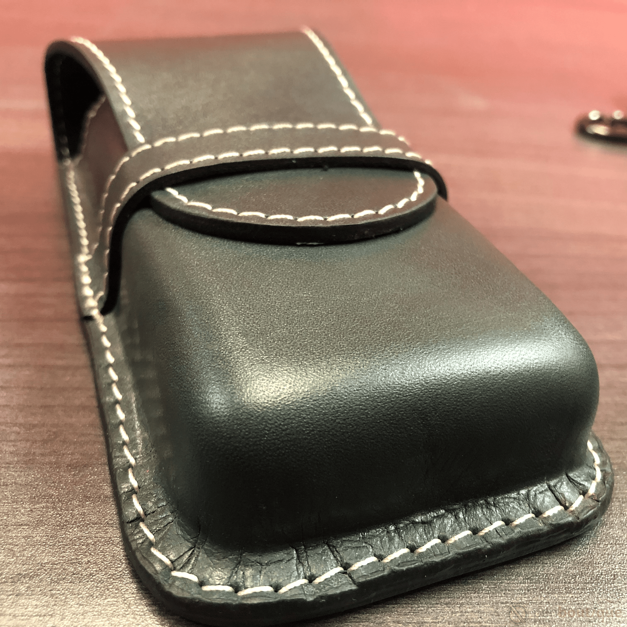 Pen Boutique Yak Leather Triple Pen Holder - Green/black insert - Pen Boutique Ltd