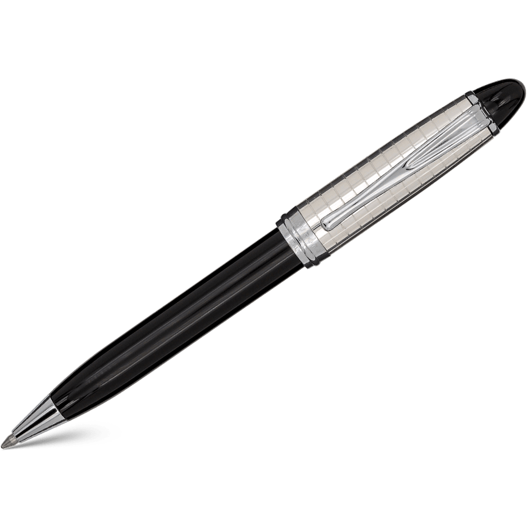 Aurora Ipsilon Ballpoint Pen - Black (Quadra Pattern) - Pen Boutique Ltd