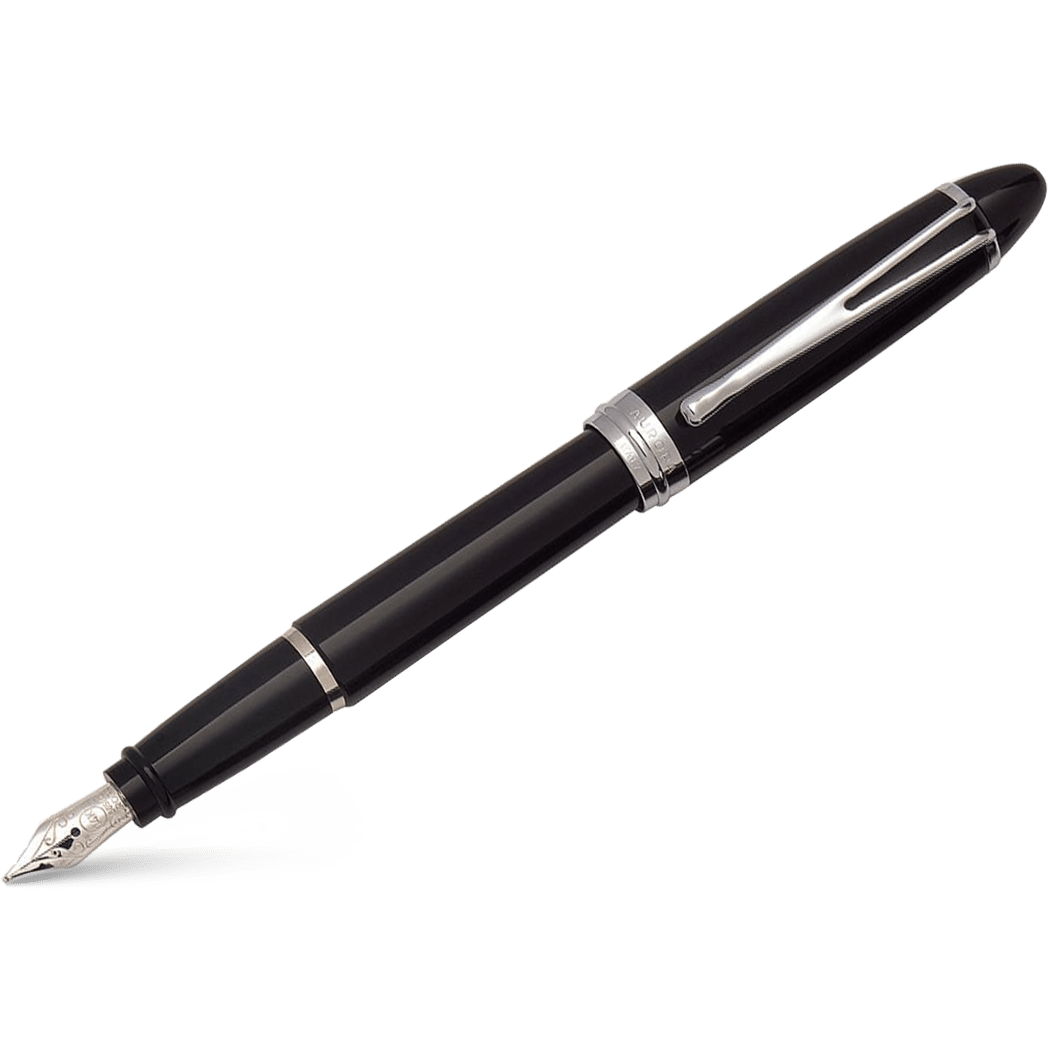 Aurora Ipsilon Deluxe Fountain Pen - Black - Chrome Trim - Pen Boutique Ltd