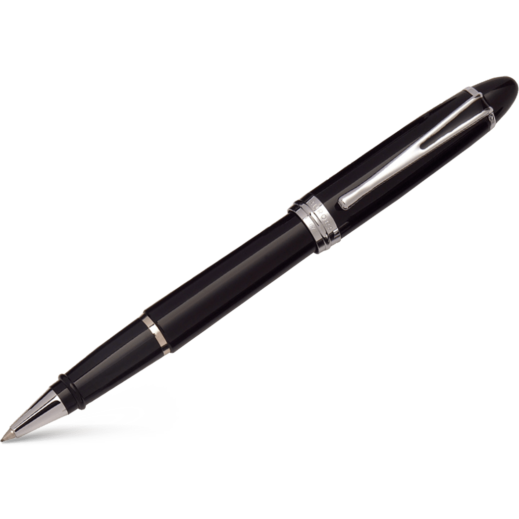 Aurora Ipsilon Deluxe Rollerball Pen - Black - Chrome Trim - Pen Boutique Ltd