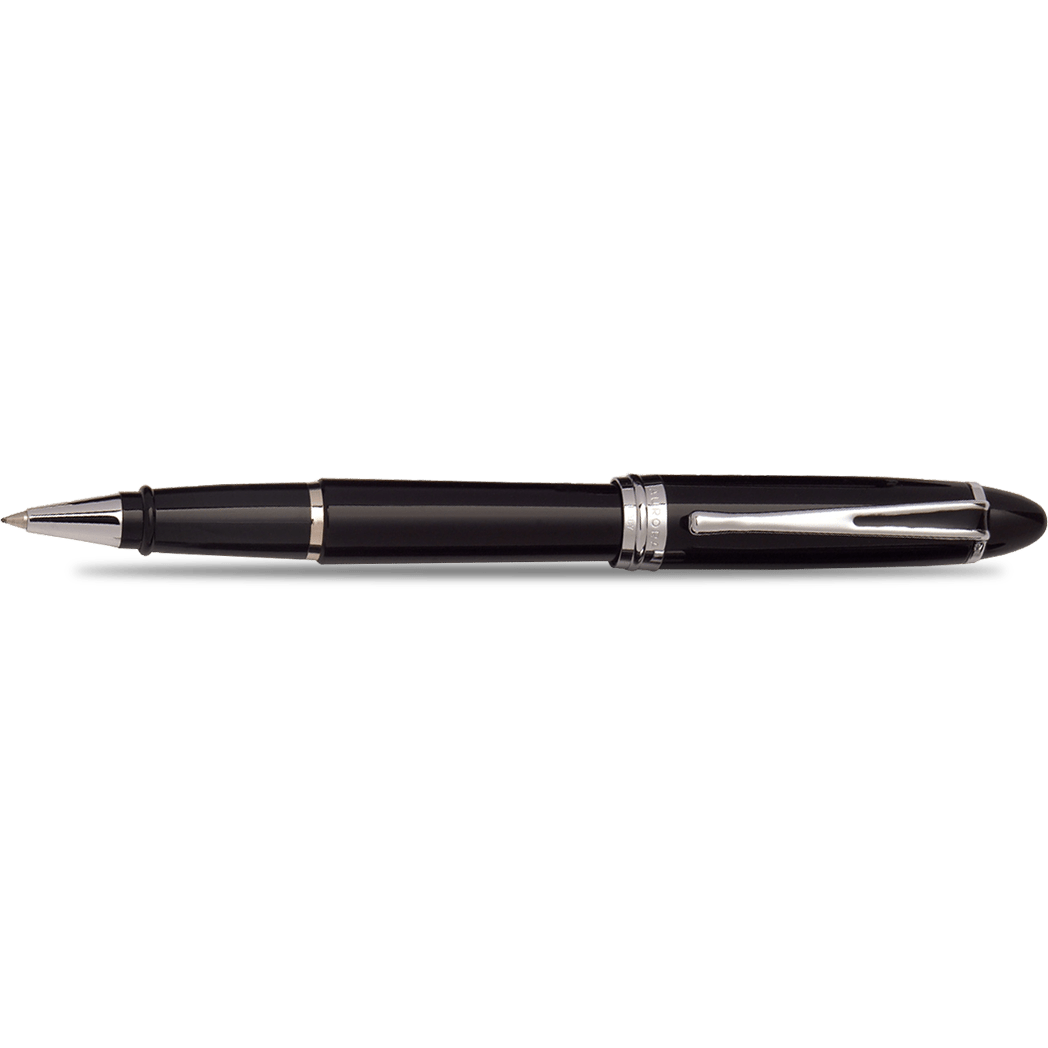 Aurora Ipsilon Deluxe Rollerball Pen - Black - Chrome Trim - Pen Boutique Ltd