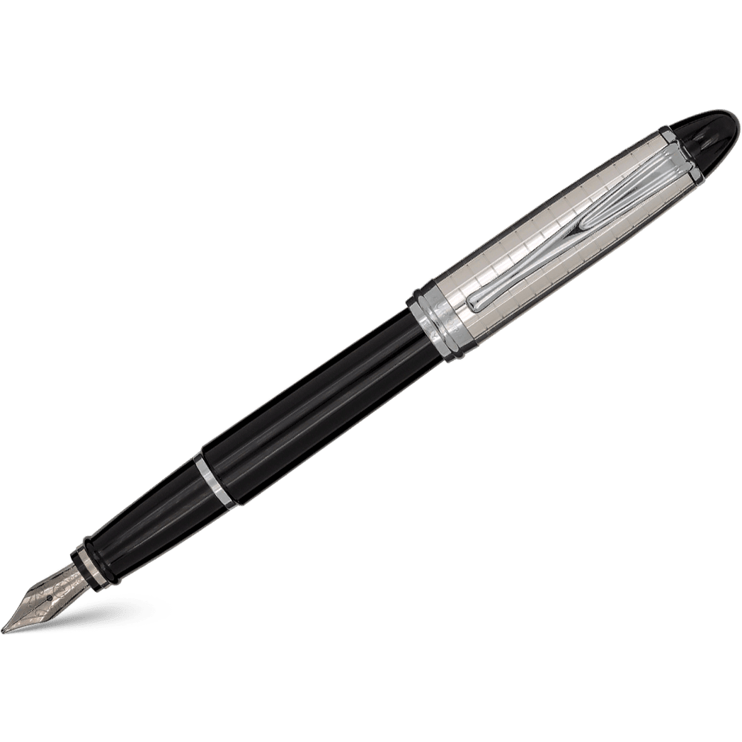 Aurora Ipsilon Fountain Pen - Black (Quadra Pattern) - Pen Boutique Ltd
