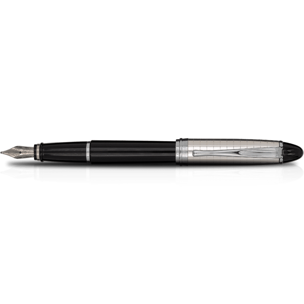 Aurora Ipsilon Fountain Pen - Black (Quadra Pattern) - Pen Boutique Ltd
