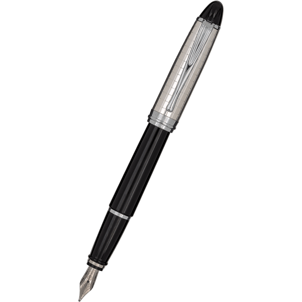 Aurora Ipsilon Fountain Pen - Black (Quadra Pattern) - Pen Boutique Ltd