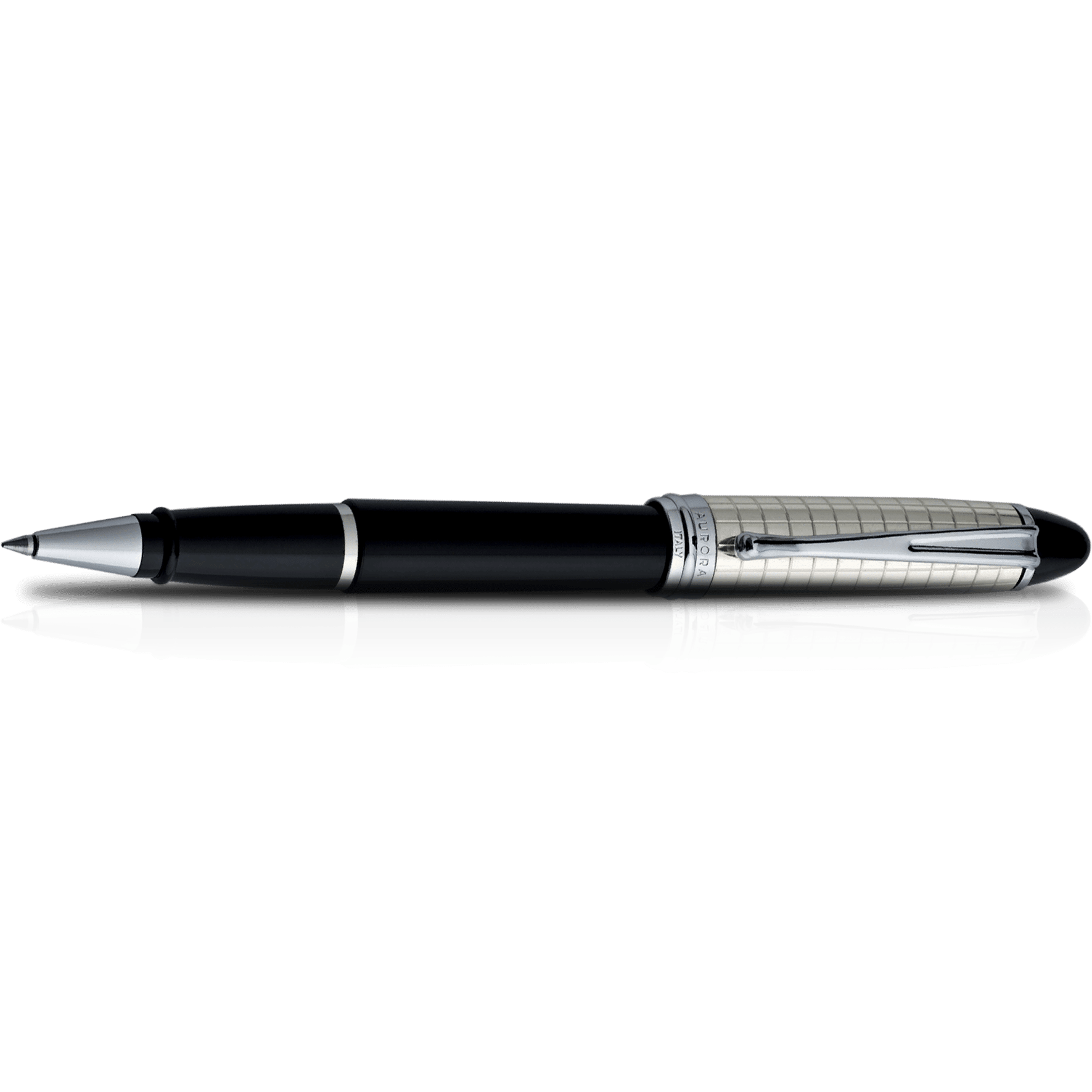 Aurora Ipsilon Rollerball Pen - Black (Quadra Pattern) - Pen Boutique Ltd