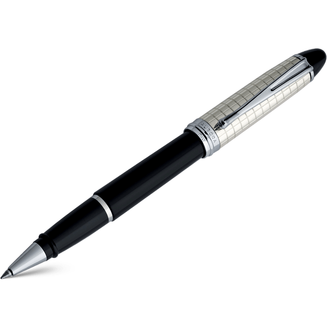 Aurora Ipsilon Rollerball Pen - Black (Quadra Pattern) - Pen Boutique Ltd