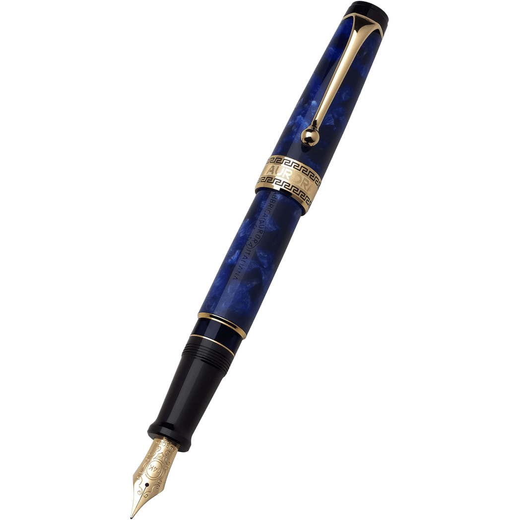 Aurora Optima Auroloide Fountain Pen - Blue - Gold Trim-Pen Boutique Ltd