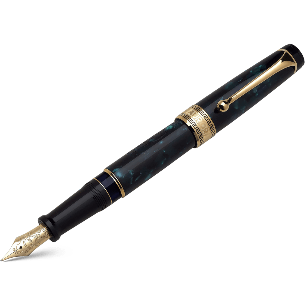 Aurora Optima Auroloide Fountain Pen - Emerald Green - Gold Trim - Pen Boutique Ltd