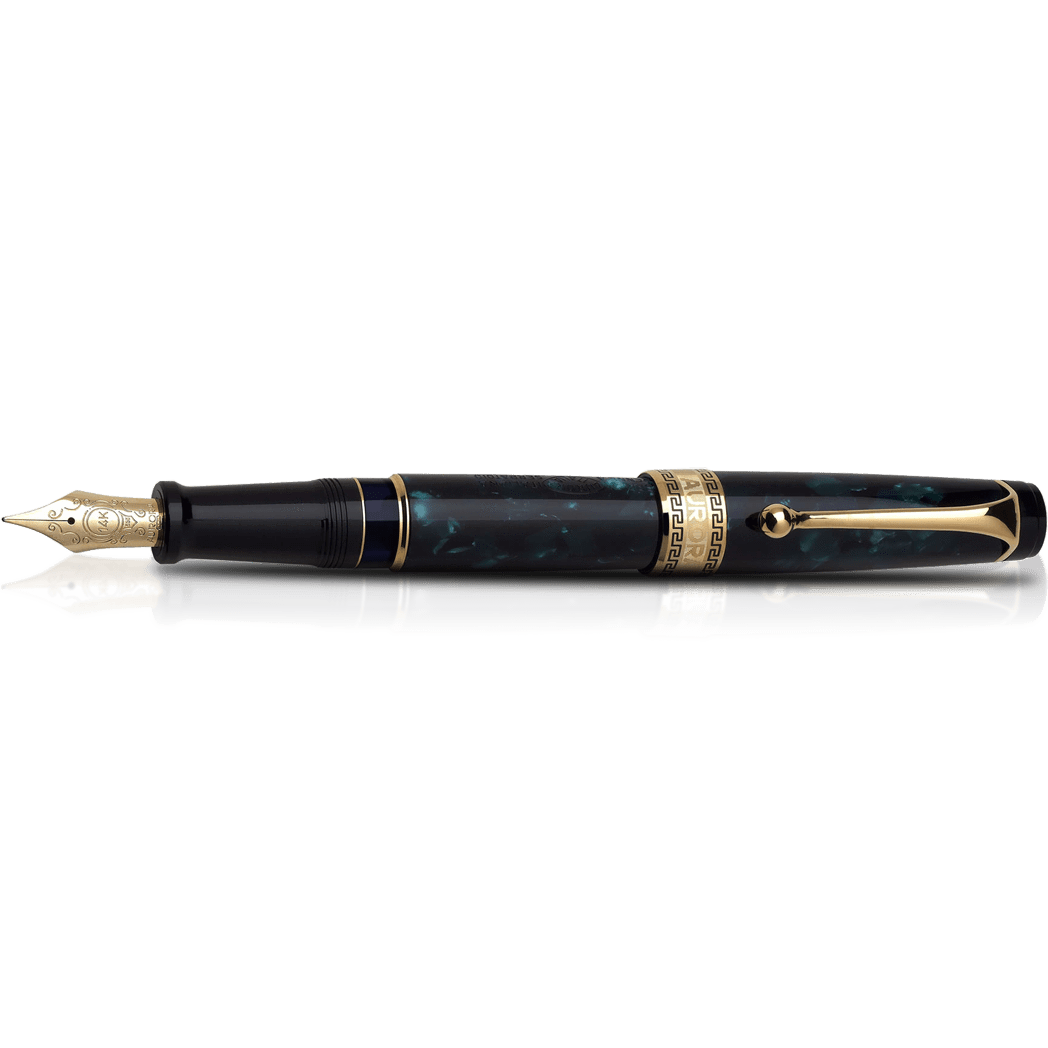 Aurora Optima Auroloide Fountain Pen - Emerald Green - Gold Trim - Pen Boutique Ltd