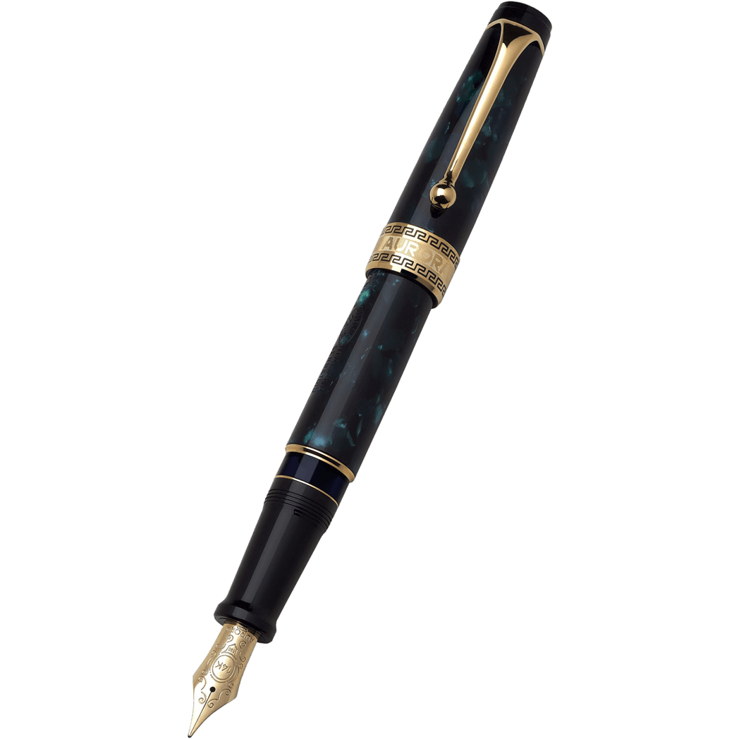 Aurora Optima Auroloide Fountain Pen - Emerald Green - Gold Trim - Pen Boutique Ltd