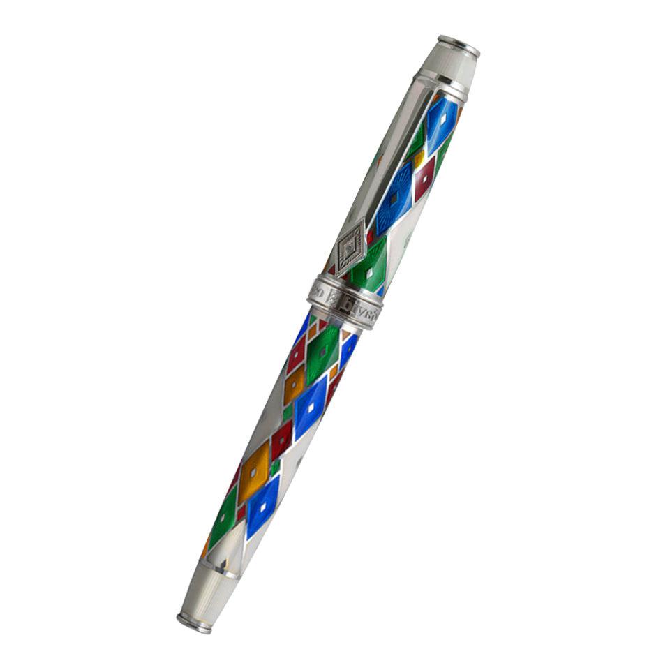 David Oscarson Harlequin Rollerball Pen - Opalescent White/Pearl - Pen Boutique Ltd