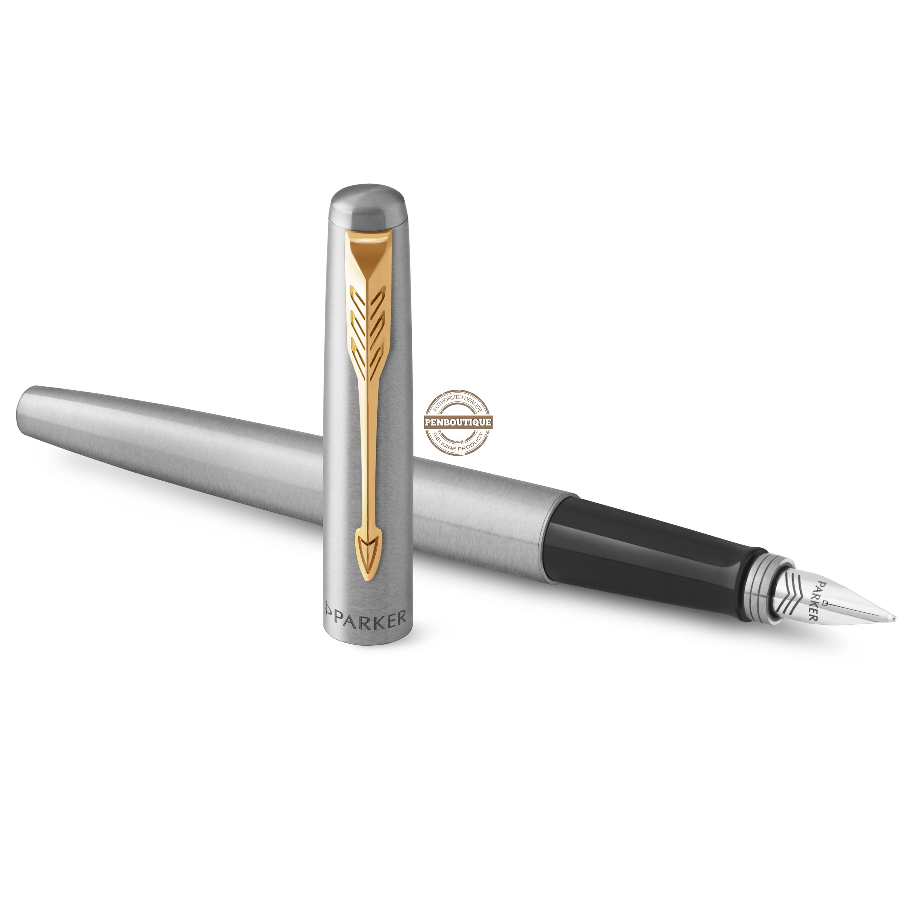 Parker Jotter Fountain Pen - Gold Trim - Stainless Steel - Pen Boutique Ltd