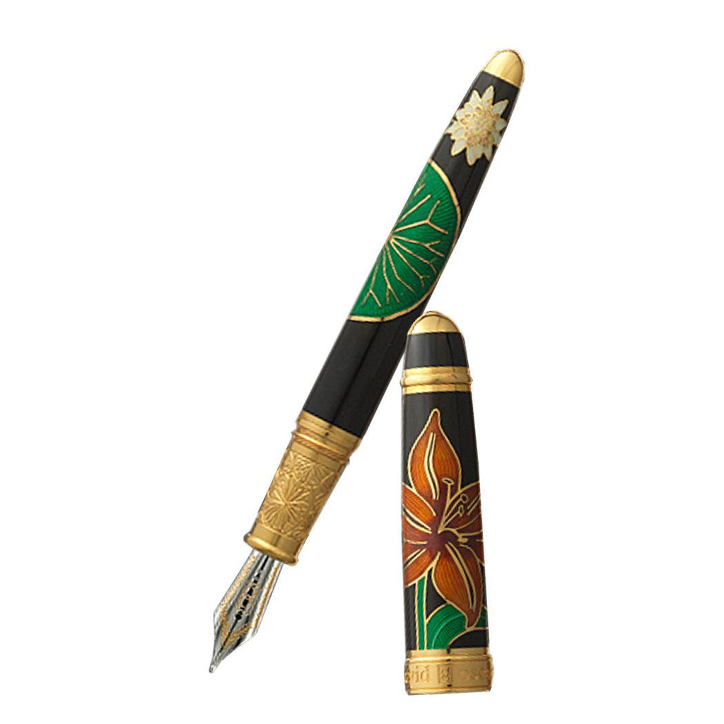 David Oscarson Lily Fountain Pen - Black, Saffron, Citrine, Ruby and Emerald - Pen Boutique Ltd