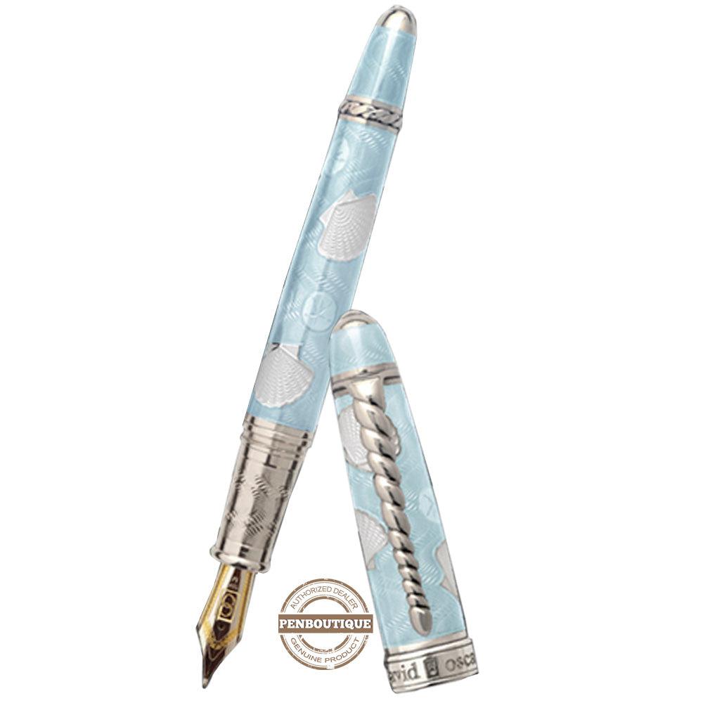 David Oscarson Seaside Fountain Pen - Limited Edition - Aquamarine/White - Pen Boutique Ltd