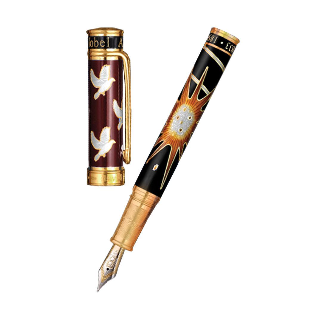 David Oscarson Alfred Bernhard Nobel Fountain Pen - Red Gold w/ Black Barrel - Pen Boutique Ltd
